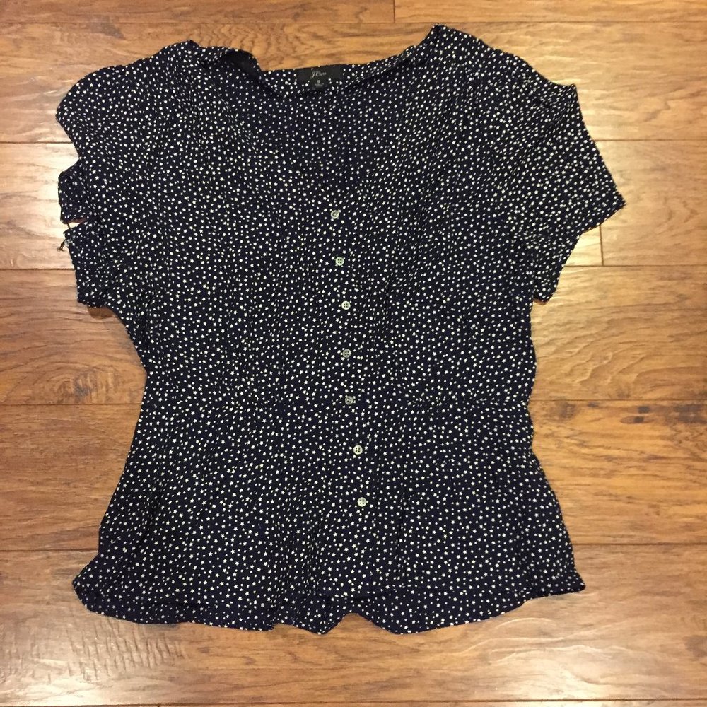 J. CREW BLUE STAR BLOUSE